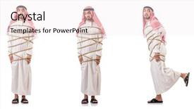  Presentation with woman tied rope sexual - Presentation theme having free prison - arab businessman tied up background and a sky blue colored foreground