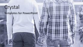  Presentation with gay - Cool new slides with gay couple holding hands together backdrop and a light blue colored foreground