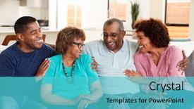  Presentation with black parents - PPT theme enhanced with middle aged black couple background and a teal colored foreground