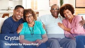  Presentation with black parents - Presentation design consisting of middle aged black couple background and a ocean colored foreground