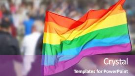  Presentation with gay flag - Amazing slides having gender law - waving gay flag and crowd backdrop and a purple colored foreground