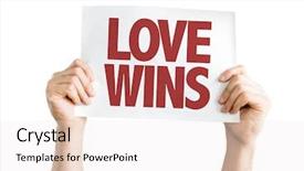  Presentation with love and care - Presentation having law god background - love wins card isolated background and a sky blue colored foreground