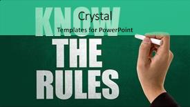  Presentation with law - Audience pleasing presentation design consisting of law inforcer - know the rules backdrop and a teal colored foreground