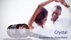  Presentation with dance beautiful couple dancing ballroom - Slide deck with law judge - romantic couple dancing and smiling background and a sky blue colored foreground