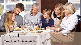  Presentation with family children - Cool new presentation design with law kids - happy family with children backdrop and a coral colored foreground