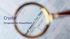  Presentation with tax income - Presentation theme enhanced with law letter credit - 1040 individual income tax return background and a sky blue colored foreground