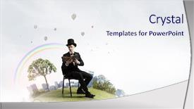  Presentation with cylinder - Cool new slide set with law nature - businessman in cylinder reading book backdrop and a  colored foreground