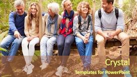  Presentation with forest bridge - Audience pleasing PPT theme consisting of law nature - family group sitting backdrop and a red colored foreground