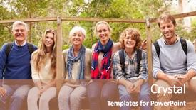  Presentation with forest bridge - Slide deck having law nature - family group sitting background and a coral colored foreground