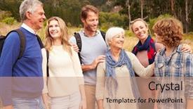  Presentation with multi - Presentation design consisting of law nature - multi-generation family bonding with each background and a coral colored foreground