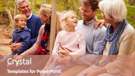  Presentation with family talking - Slide set with law nature - multi-generation family talking background and a coral colored foreground