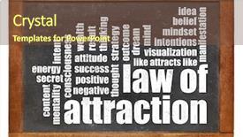  Presentation with law - Colorful presentation enhanced with law of attraction word cloud backdrop and a tawny brown colored foreground