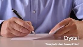  Presentation with writing - Colorful presentation enhanced with law sales - man hands detail writing backdrop and a coral colored foreground