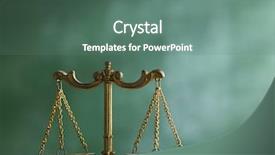  Presentation with justice - Colorful PPT theme enhanced with table symbol of justice backdrop and a ocean colored foreground