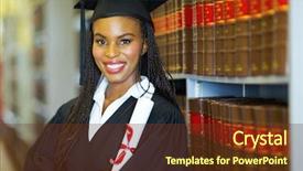  Presentation with law school - Beautiful slide set featuring law school - beautiful african female graduate backdrop and a tawny brown colored foreground
