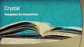  Presentation with vintage book - Colorful presentation design enhanced with law school - open book - vintage photo backdrop and a teal colored foreground