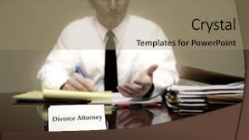  Presentation with attorney - Beautiful theme featuring law sitting at desk hold backdrop and a  colored foreground