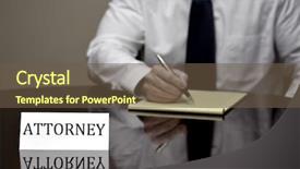  Presentation with attorney - Audience pleasing presentation design consisting of law sitting at desk hold backdrop and a tawny brown colored foreground