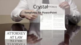  Presentation with attorney - Audience pleasing slides consisting of law sitting at desk hold backdrop and a light gray colored foreground