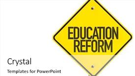  Presentation with reform - Colorful presentation theme enhanced with law social class - education reform sign isolated backdrop and a white colored foreground