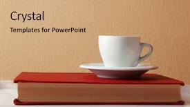  Presentation with light book - Colorful slides enhanced with law template - cup of hot drink backdrop and a  colored foreground