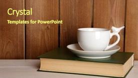  Presentation with book - Beautiful presentation theme featuring law template - cup of hot drink backdrop and a  colored foreground