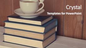  Presentation with blank note book and wooden - Slide deck featuring law template - pile of books with cup background and a  colored foreground