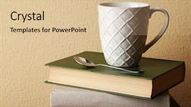  Presentation with spoon - Cool new presentation with law template - pile of books with cup backdrop and a lemonade colored foreground