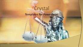  Presentation with lady justice - Presentation design with law-theme-lady-justice-statue background and a yellow colored foreground