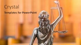  Presentation with lady justice - Audience pleasing presentation theme consisting of law-theme-lady-justice-statue backdrop and a yellow colored foreground