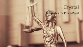  Presentation with lady justice - PPT theme with law-theme-lady-justice-statue background and a coral colored foreground
