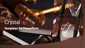  Presentation with mallet - Amazing theme having law theme mallet of judge backdrop and a tawny brown colored foreground