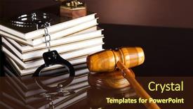  Presentation with mallet - Cool new slide deck with law-theme-mallet-of-judge backdrop and a tawny brown colored foreground