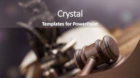  Presentation with mallet - Presentation theme enhanced with criminallaw - law theme mallet of judge background and a gray colored foreground