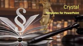  Presentation with mallet - Slide deck having law theme mallet background and a tawny brown colored foreground