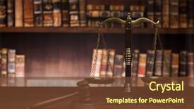 Presentation with law - Audience pleasing PPT theme consisting of law theme mallet backdrop and a tawny brown colored foreground