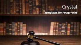  Presentation with mallet - PPT layouts enhanced with law theme mallet of the judge justice scale books wooden desk background and a wine colored foreground
