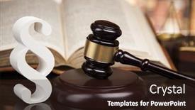  Presentation with mallet - Presentation design consisting of law theme mallet of the judge wooden desk books background and a wine colored foreground