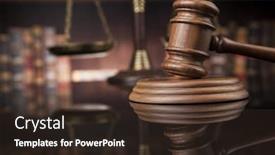  Presentation with mallet - Audience pleasing PPT layouts consisting of law theme mallet of the judge wooden desk books backdrop and a tawny brown colored foreground