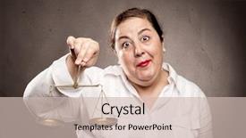  Presentation with balanced scale - Theme featuring law health - fat woman holding a scale background and a soft green colored foreground