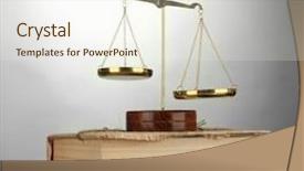  Presentation with justice - Presentation design consisting of gold scales of justice background and a cream colored foreground