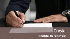  Presentation with marriage - Audience pleasing presentation consisting of law writing - man signing marriage contract closeup backdrop and a gray colored foreground