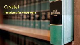  Presentation with wills - Presentation design consisting of lawbooks-on-shelf-title background and a tawny brown colored foreground