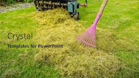  Presentation with moss - PPT layouts with lawn-care-verticut-thatch background and a yellow colored foreground