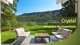  Presentation with veranda - Audience pleasing slide set consisting of lawn furniture - modern house outdoors beautiful veranda backdrop and a tawny brown colored foreground