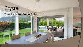  Presentation with veranda - Audience pleasing slide deck consisting of lawn furniture - wide open space of luxury backdrop and a  colored foreground