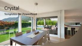  Presentation with veranda - Slide deck with lawn furniture - wide open space of luxury background and a soft green colored foreground