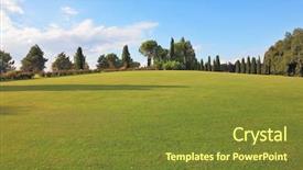  Presentation with green lawn - Presentation design consisting of lawn grass in a park background and a tawny brown colored foreground