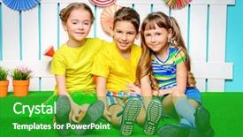  Presentation with green lawn - Presentation having lawn in a summer garden background and a  colored foreground