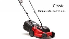  Presentation with background - PPT theme featuring lawn mower isolated on white background and a white colored foreground